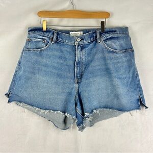 ABERCROMBIE 4" High Rise Mom Shorts Curve Love Size 18 Stretch Boho Relaxed Jort